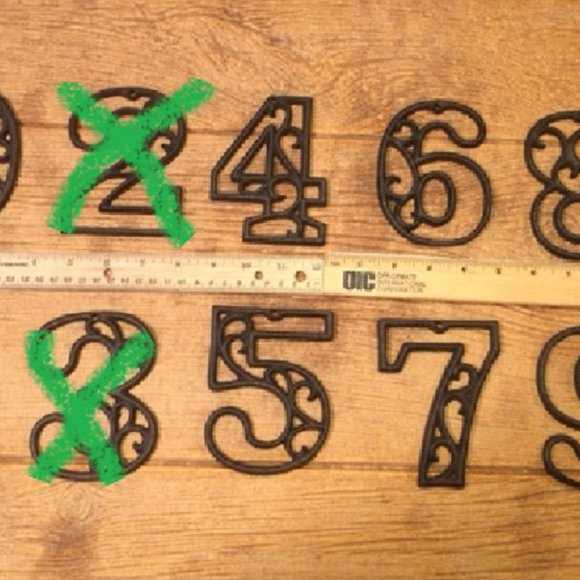 "6" (Six) Home Address Number Ornate Cast Iron Filigree 4 5/8" tall 0184-0558-6 - Picture 16 of 16